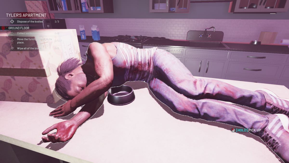 body on the kitchen counter