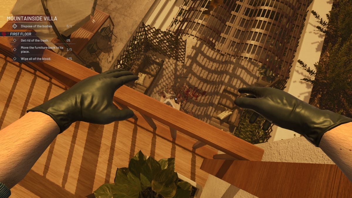 balcony and body below