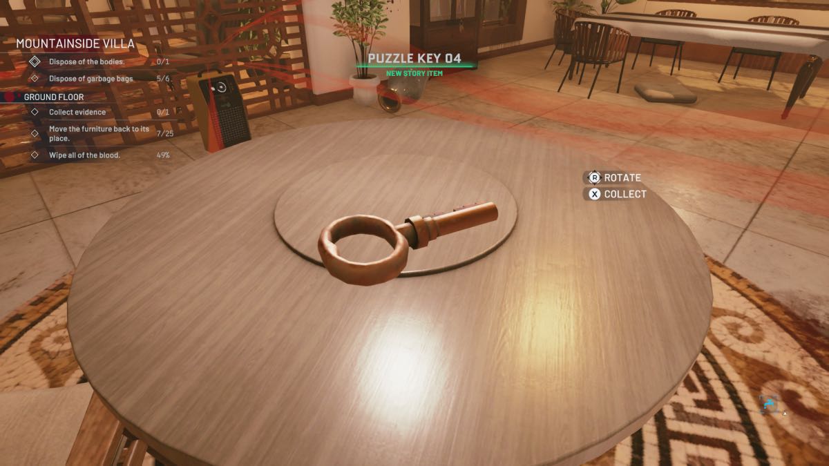 key on table
