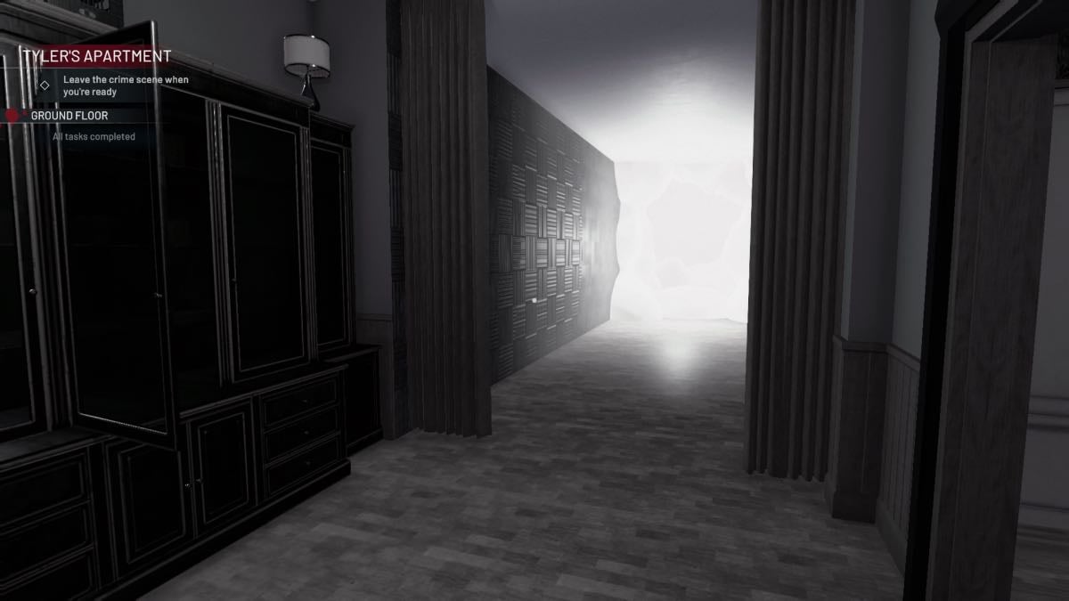 black and white apartment