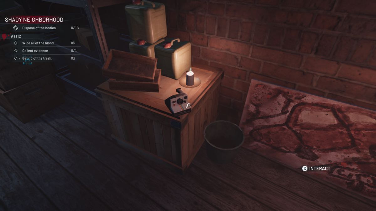 Crime scene cleaner polaroid camera