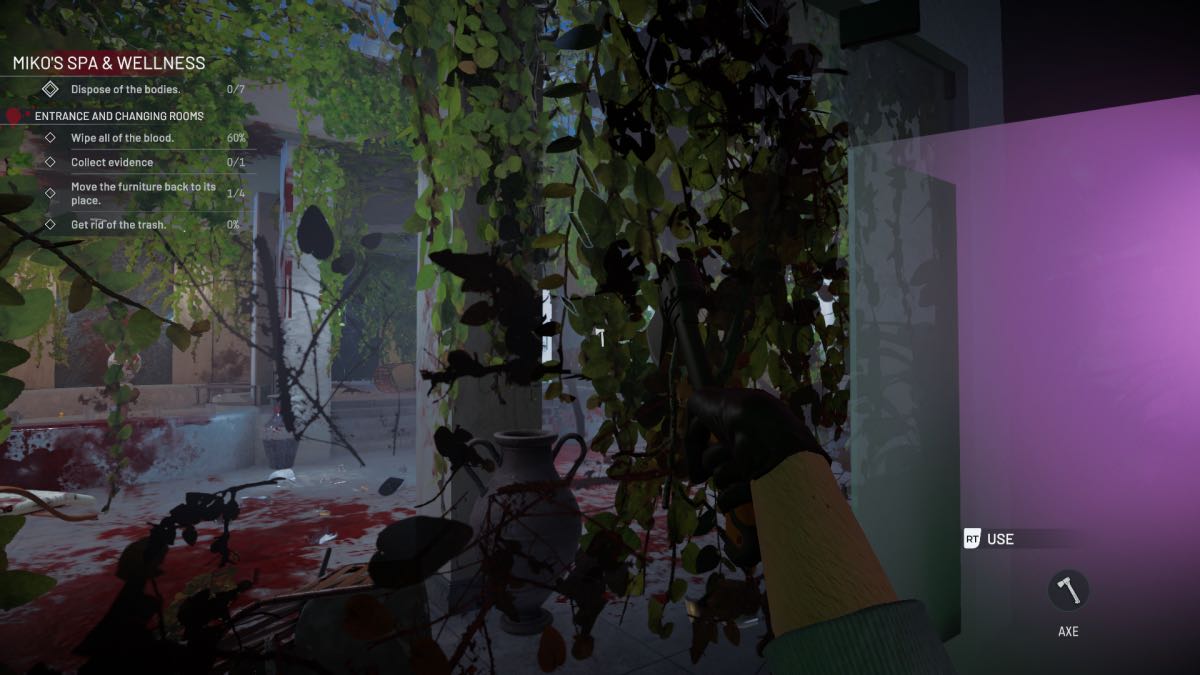 clearing vines in crime scene cleaner