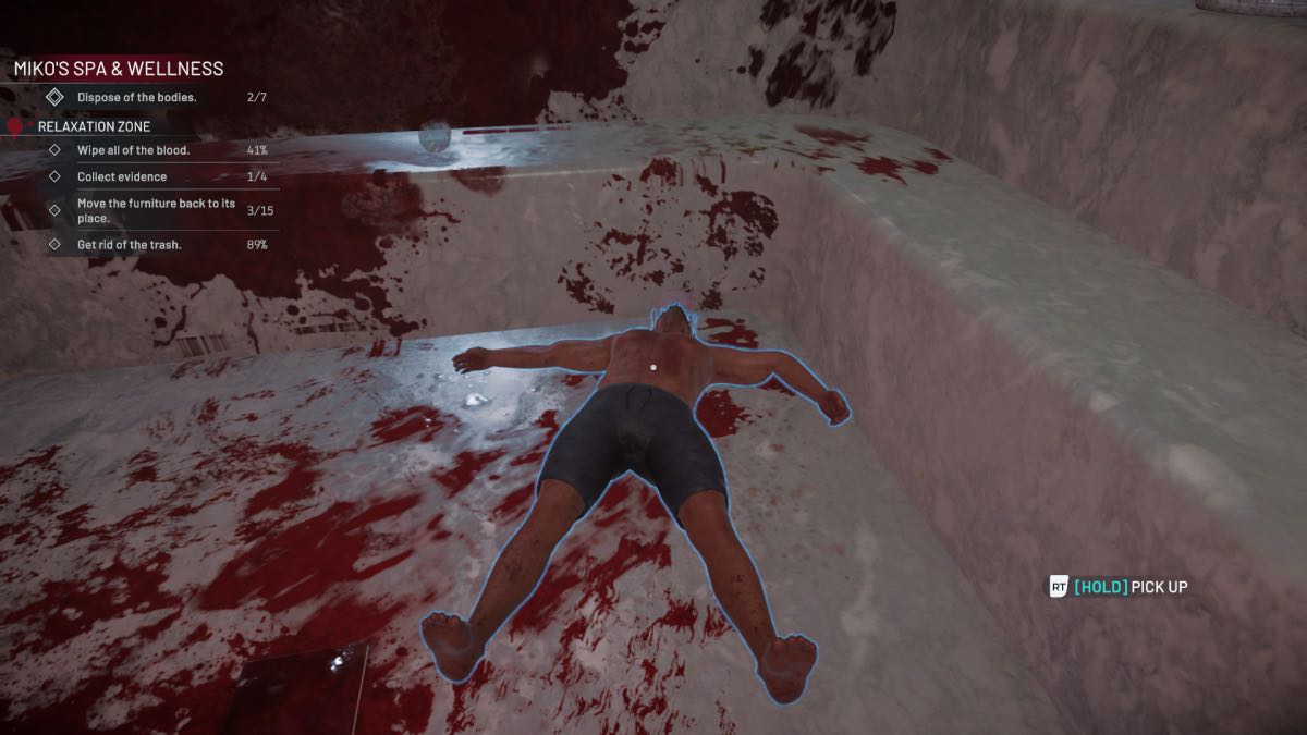 body in a drained spa pool