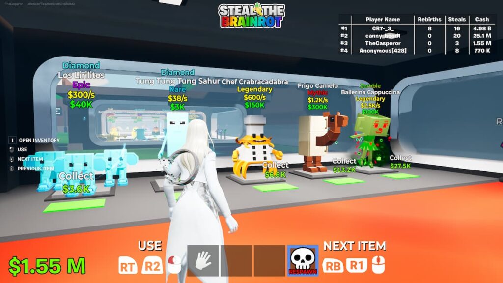 Picture showing the Steal the Brainrot characters in Fortnite.