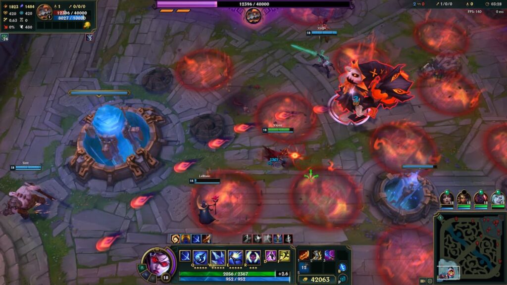 Picture showing Doom Bot gameplay in League of legends.