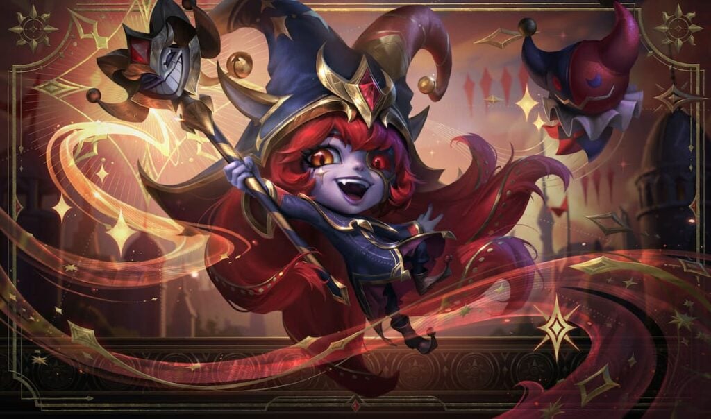 Picture showing the skin cover art for Arcana Lulu in League of Legends.