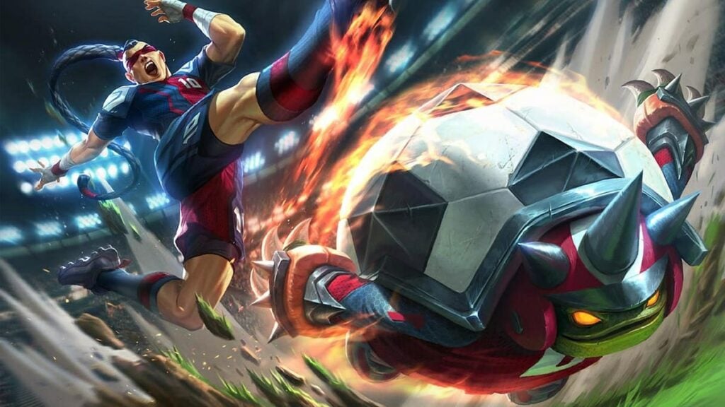 Picture showing the Sweeper Rammus skin in League of Legends.