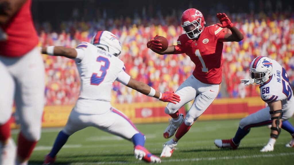 Picture showing a player running toward touchdown after getting a Lob Pass in Madden 26.