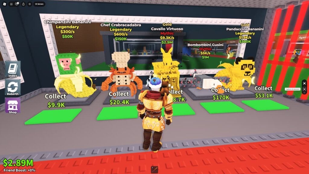 Picture showing the Steal the Brainrot characters in Roblox.