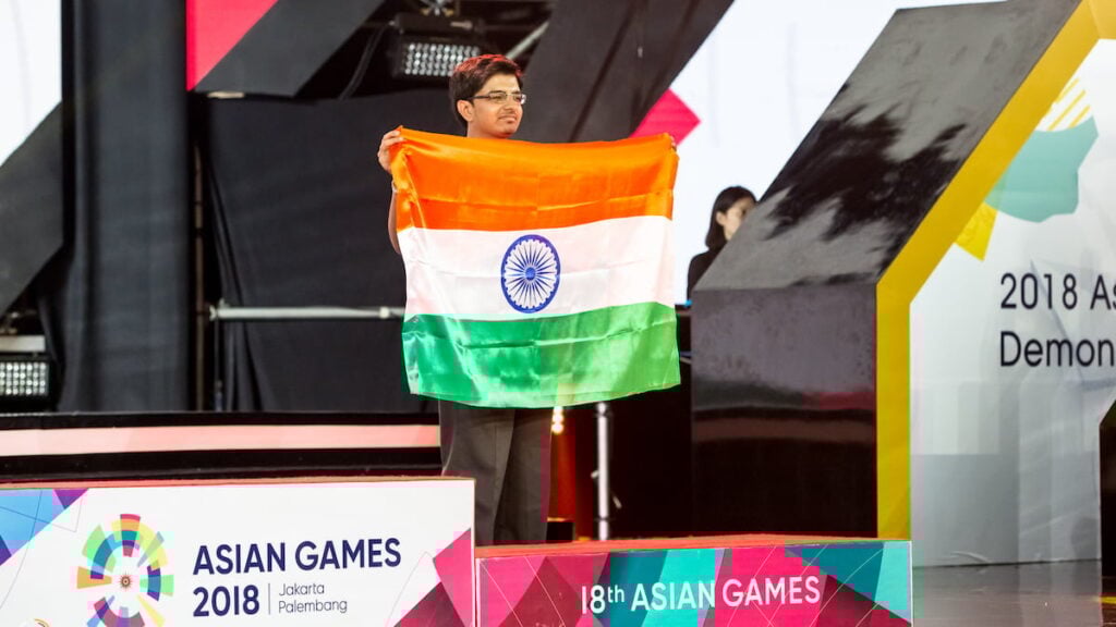 Picture showing Tirth Mehta who won Bronze for India in Asian Games 2018, Jakarta.
