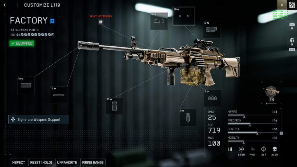 Best L110 loadout attachments in Battlefield 6.