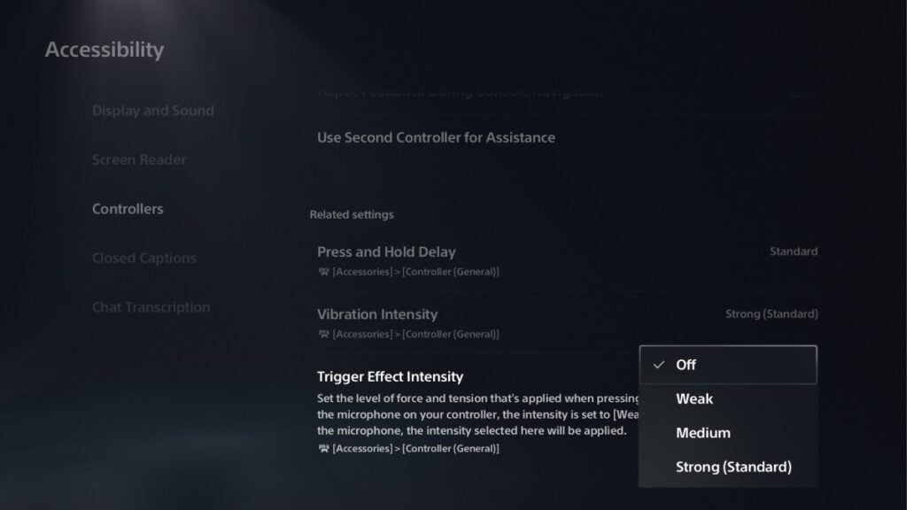a screenshot of turning adaptive trigger off on PS5 for Battlefield 6 open beta