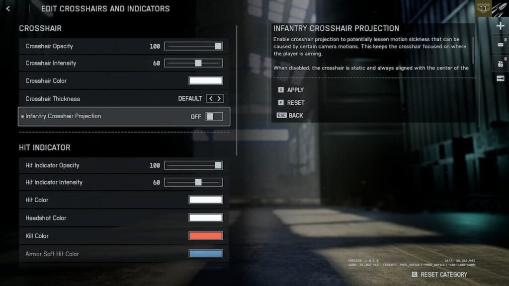 Indicator settings in Battlefield 6