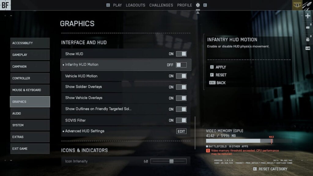 Interface settings in Battlefield 6