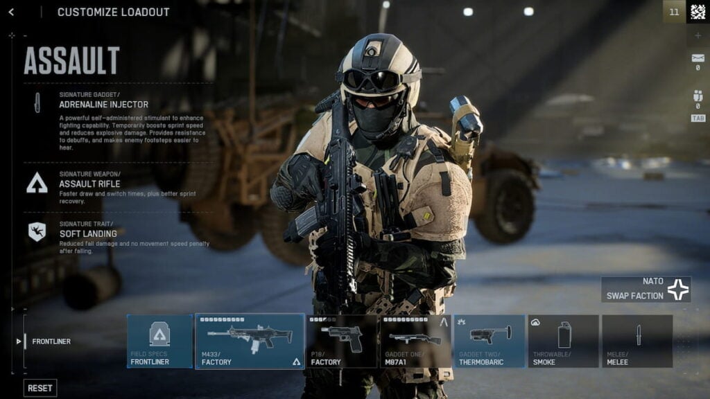 M433 loadout screen in Battlefield 6