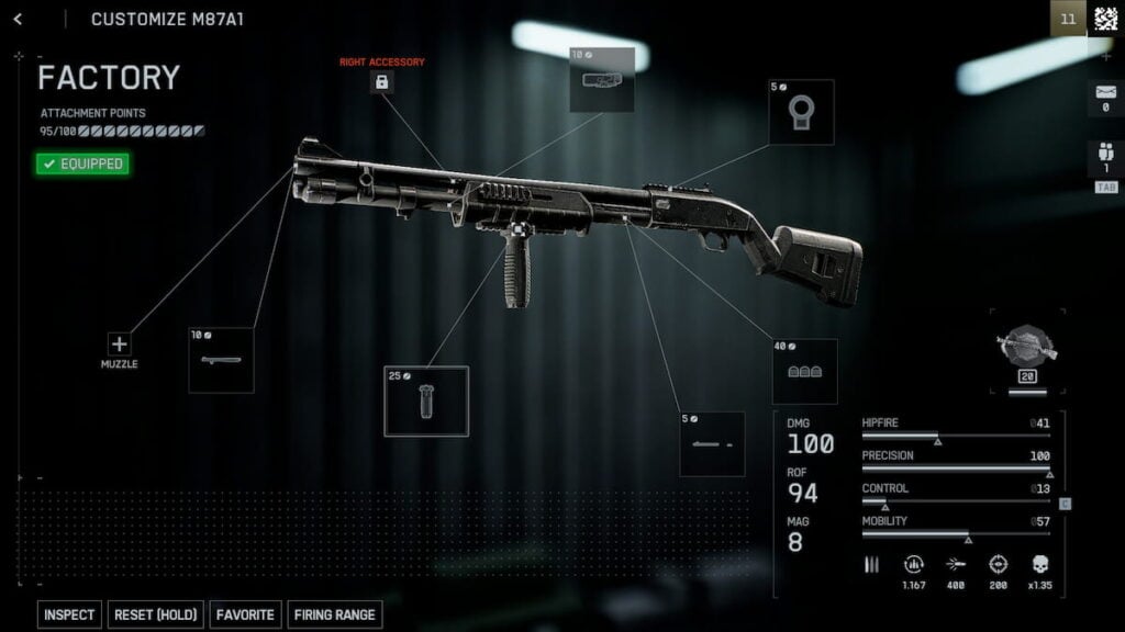 M87A1 shotgun build in Battlefield 6