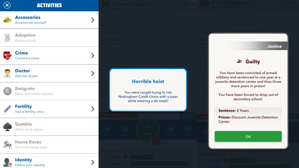 bitlife school daze challenge juvie