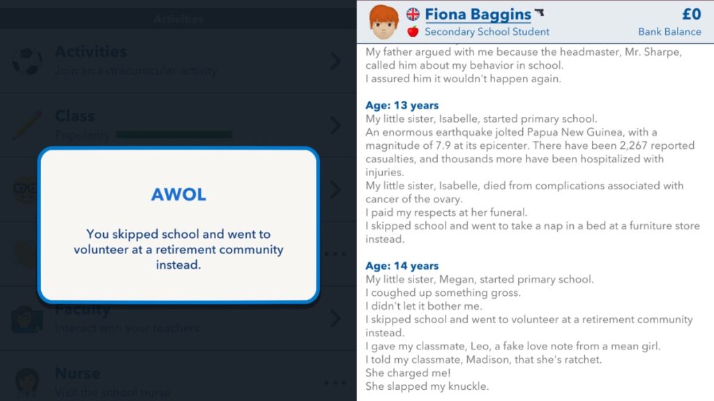 bitlife skipped school daze challenge