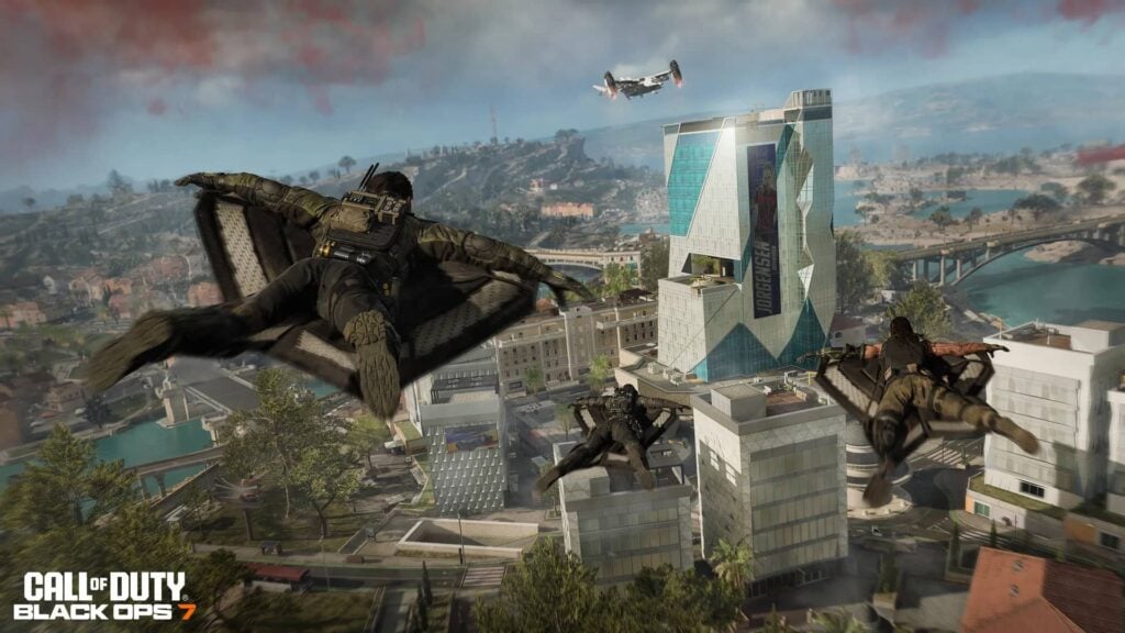 Players dropping into Avalon in the Black Ops 7 Campaign Endgame.