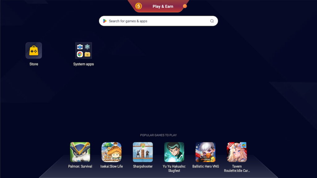 BlueStacks home screen