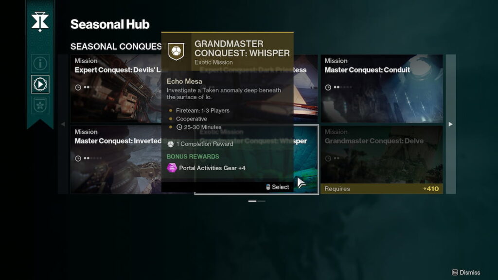 Whisper GM Conquest in Destiny 2