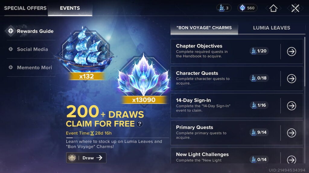Free pulls in Destiny Rising