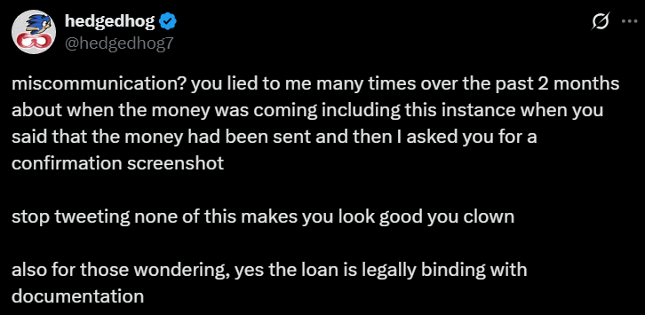 Screenshot via Hedgedhog7 on X