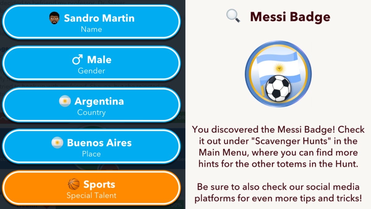 messi badge bitlife