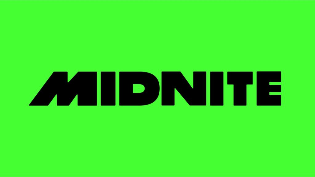 Midnite betting side brand name against a green background.