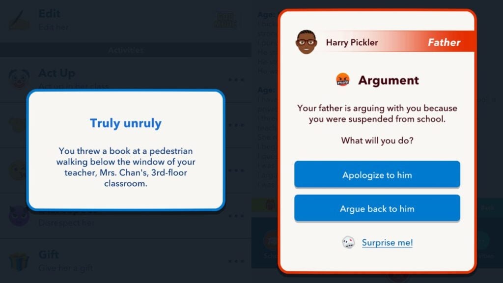 start argument with father bitlife