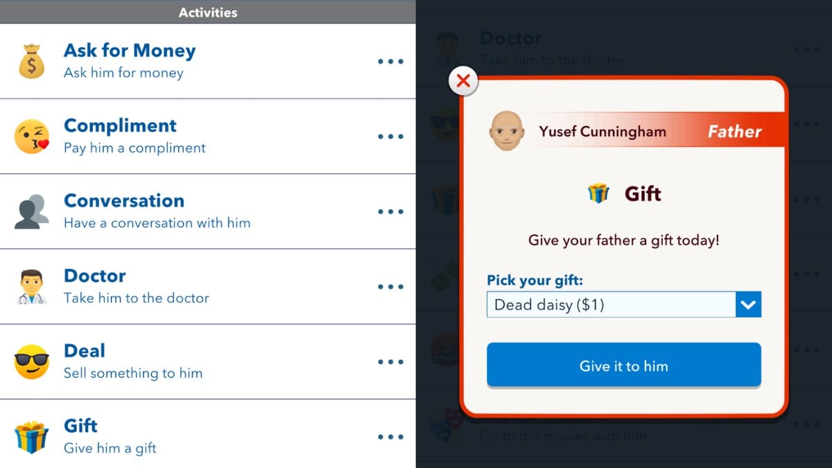 start argument with father bitlife