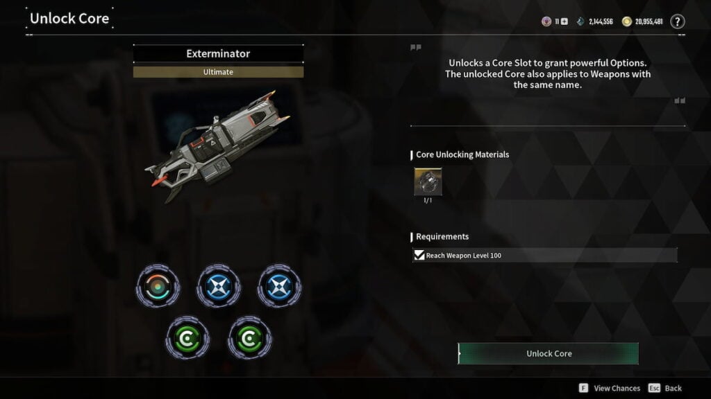 Exterminator Cores in The First Descendant