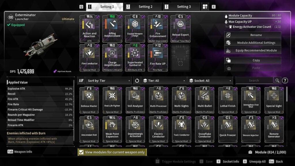 Exterminator Modules in The First Descendant