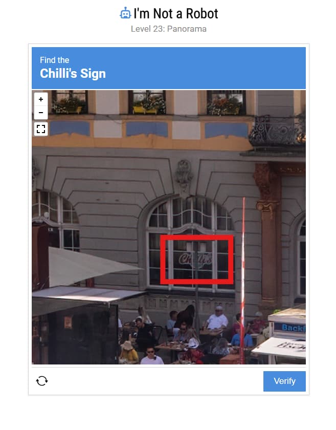 I'm Not a Robot Chilli's sign