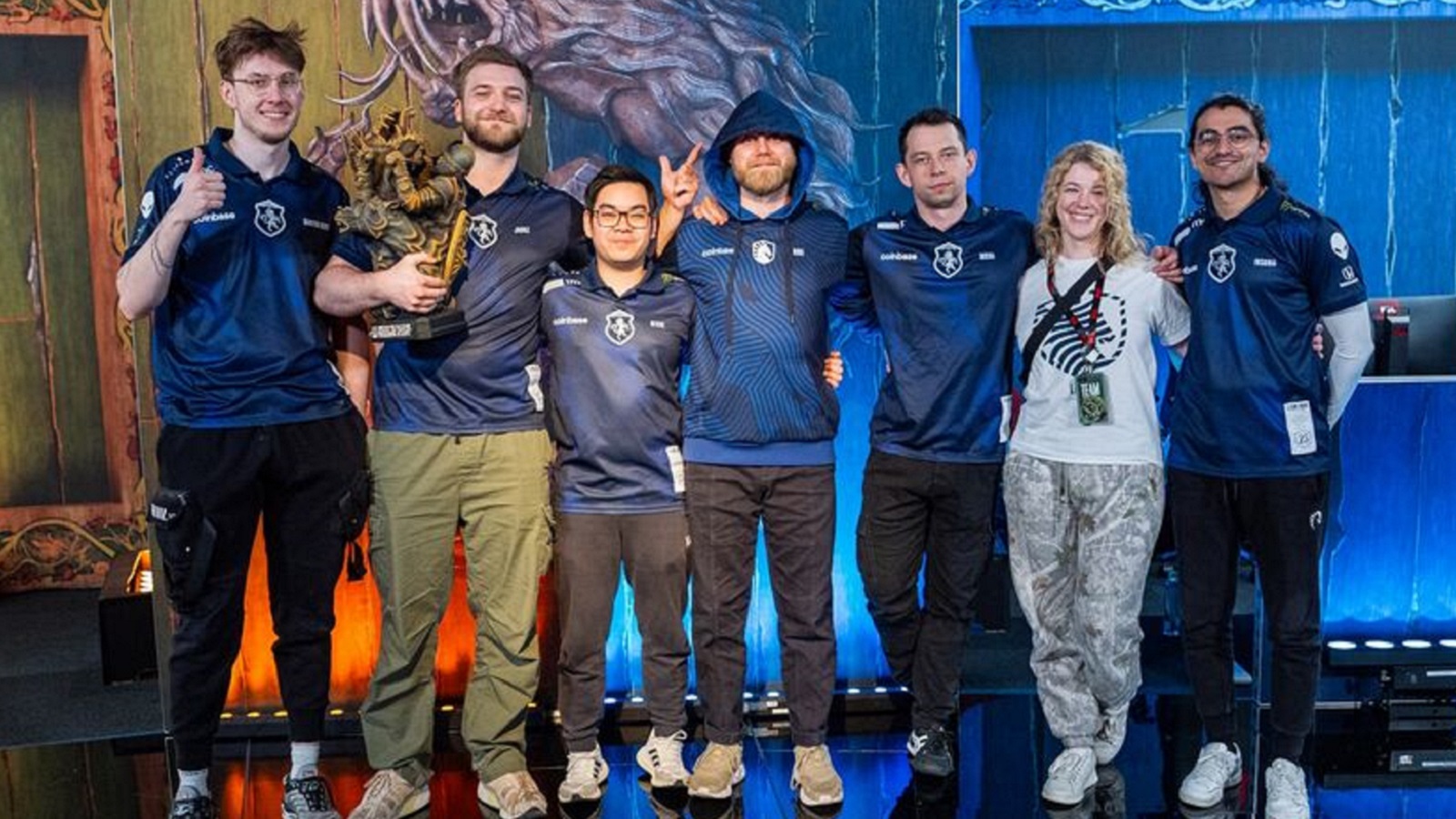 photo of Team Liquid after winning PGL Wallachia Season 4.