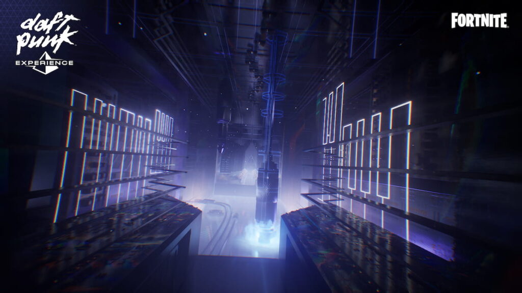 Picture showing Daft Punk pyramid set in Fortnite.