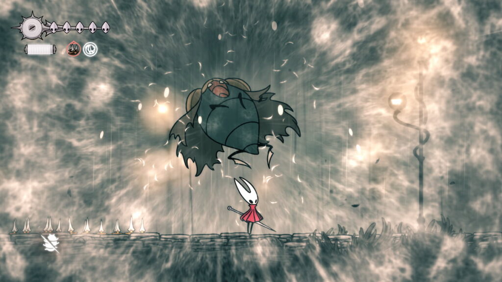 Picture showing defeated Moorwing boss in Hollow Knight Silksong.