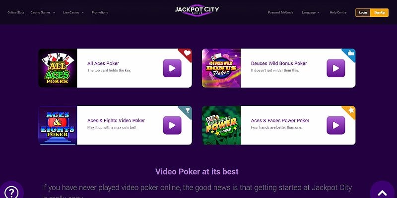 Jackpot City Casino CA - Poker