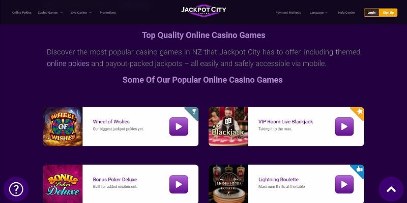 Jackpot City Casino NZ