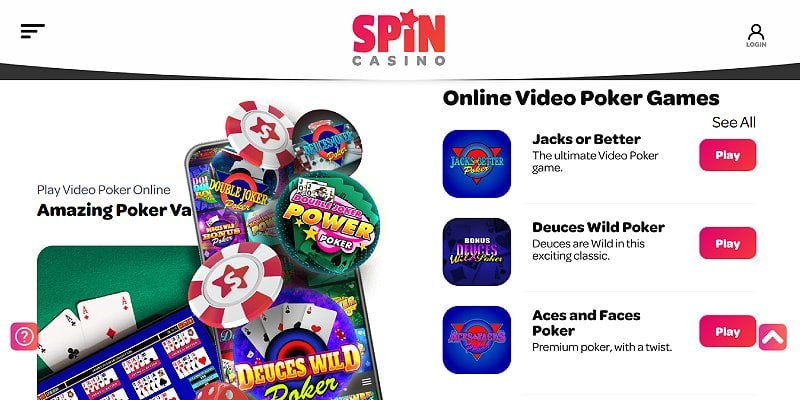 Spin Casino CA - Poker