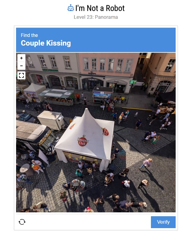 Couple kissing hint picture in I'm Not a Robot