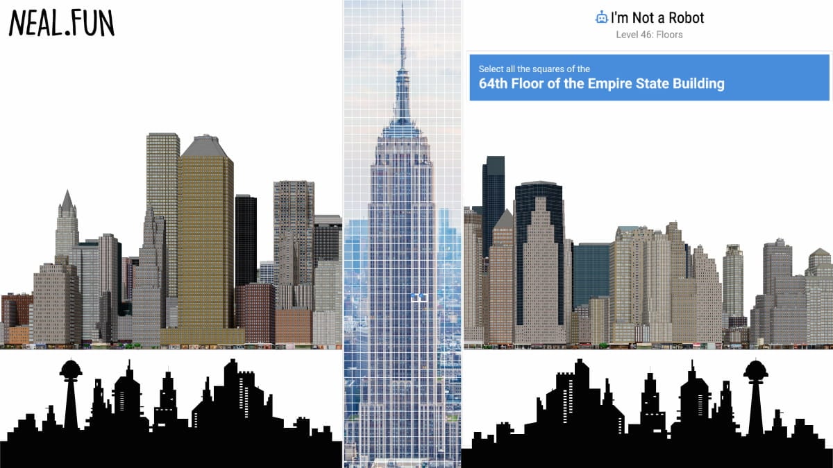 Picture showing the cover for All squares on the 64th floor of the Empire State Building in I'm not a Robot.