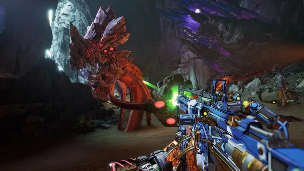 Screenshot of an action sequence in Borderlands 4