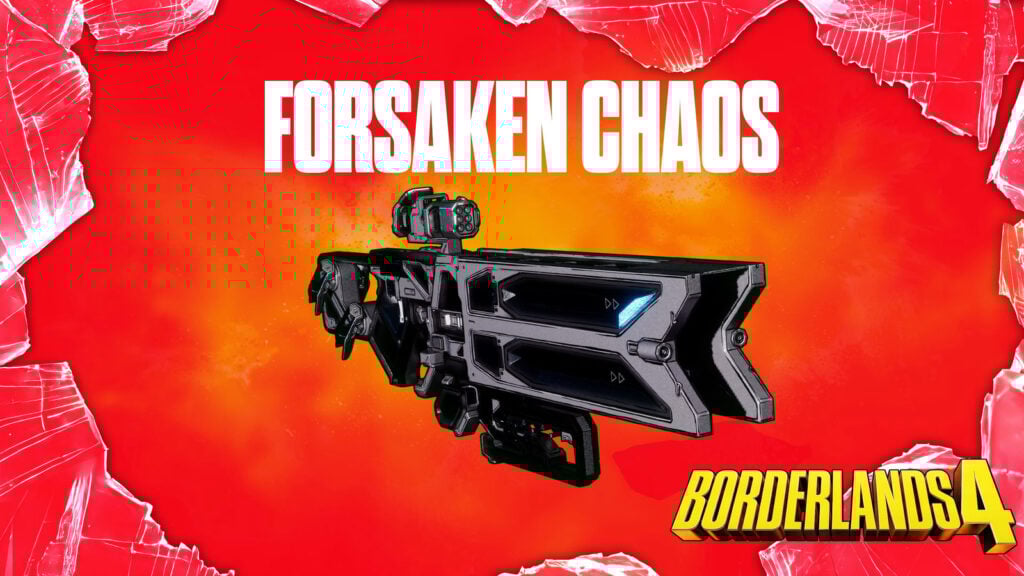 Cover art for the Forsaken Chaos legendary weapon in Borderlands 4.