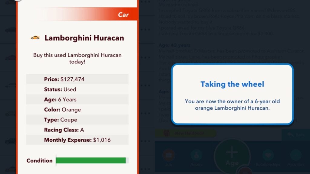 bought a lambo in bitlife