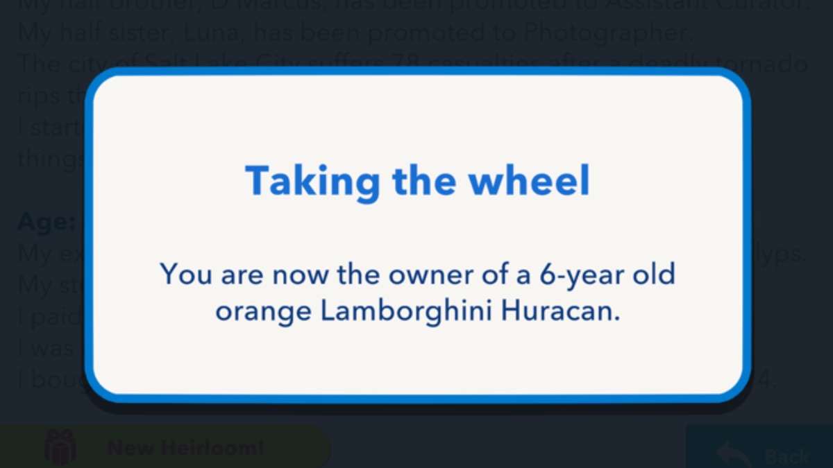 buying a lambo in bitlife feature