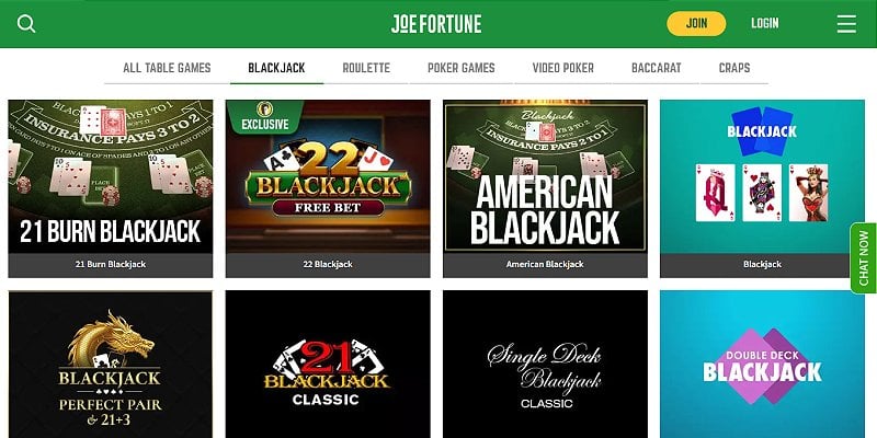 Joe Fortune: A Blackjack Destination