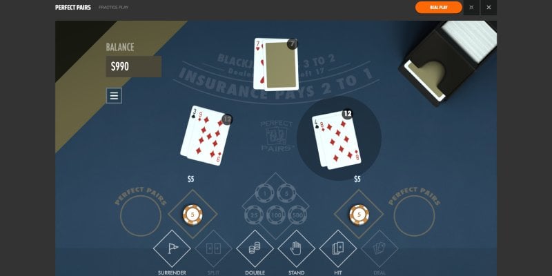 Perfect Pairs Blackjack