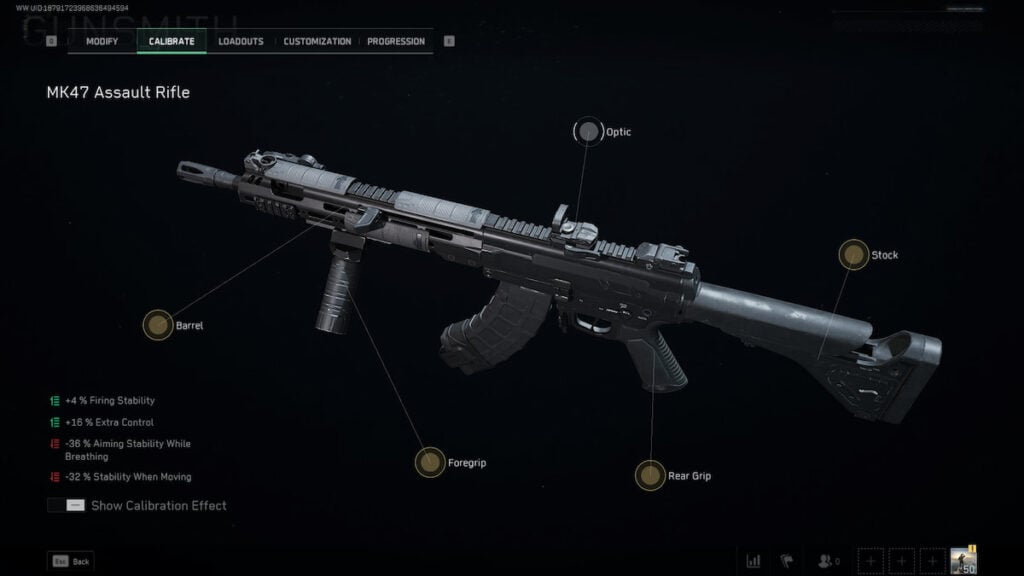 MK47 calibration settings in Delta Force