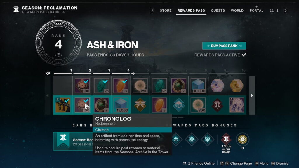 Ash & Iron rewards pass